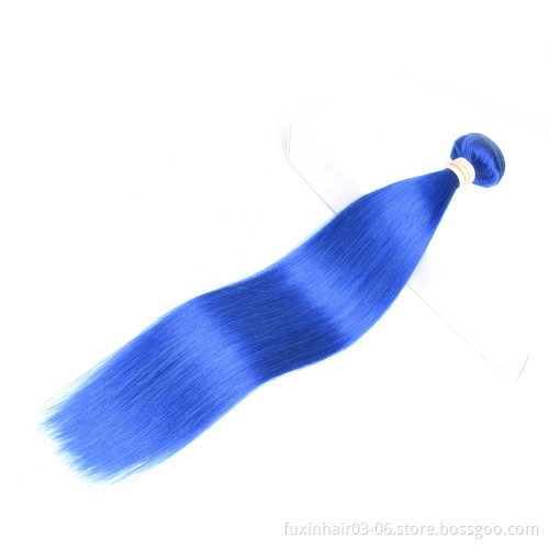 Human Hair Bundles Rubberband Hair Extension Dark Blue Brazilian Human Hair No Shedding No Tangle No Smell Soft Full End 8"-30"